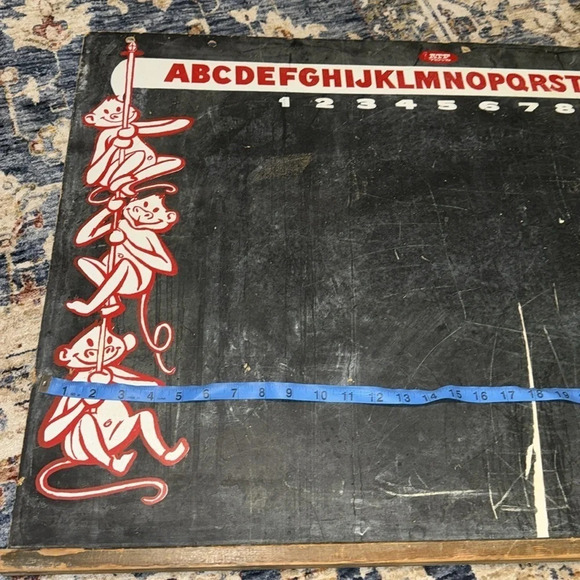 Vintage Children’s Chalkboard Blackboard Sign Numbers/Alphabet/Monkeys/Giraffe - Picture 4 of 16